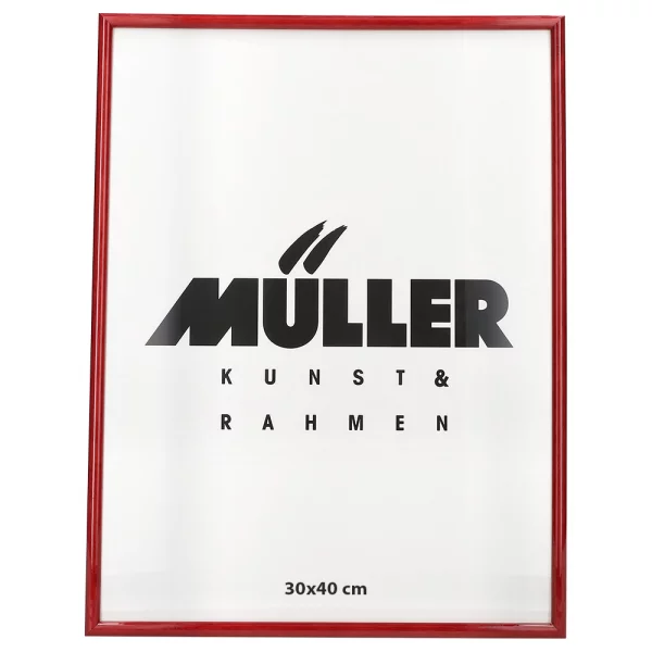 Cadre en bois Hesse sur mesure rouge brillant | verre standard (2 mm)