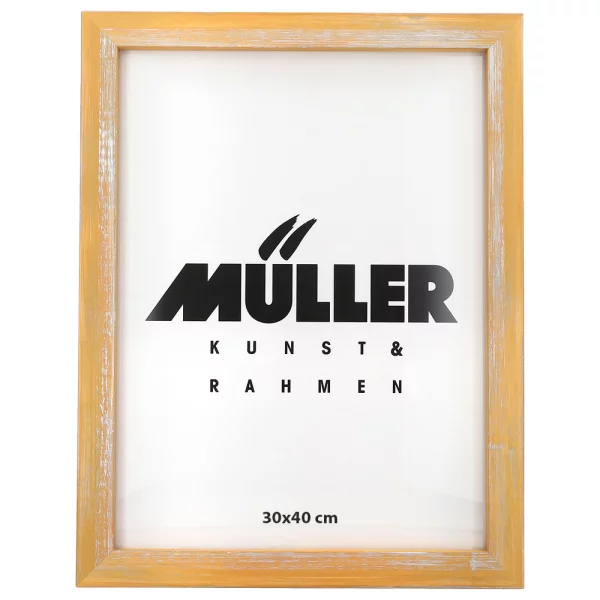 Holz-Bilderrahmen Rodgau nach Mass Gelb | Normalglas (2 mm)
