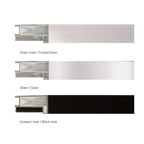 Alu-Bilderrahmen Profil 222 50x70 cm | Silber matt | Normalglas (2 mm)