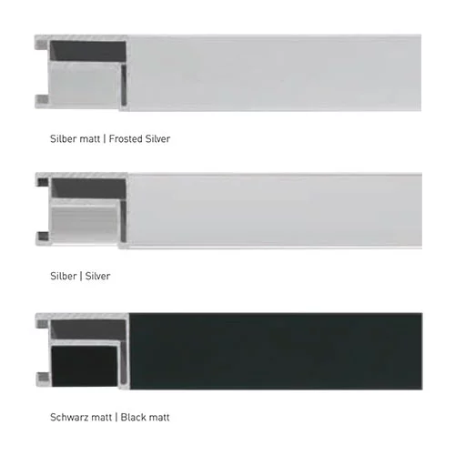 Alu-Bilderrahmen Profil 224 50x70 cm | Silber matt | Normalglas (2 mm)