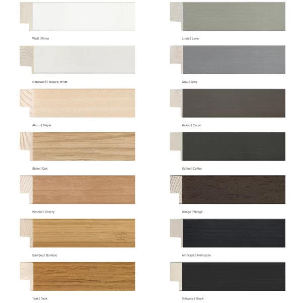 Holz-Bilderrahmen Loft 20x20 21x29,7 cm (A4) | Schwarz | Normalglas (2 mm)