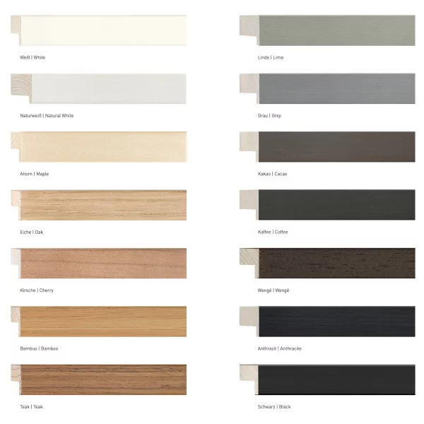 Holz-Bilderrahmen Loft 14 50x70 cm | Schwarz | Normalglas (2 mm)