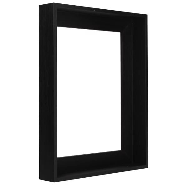 Schattenfugenrahmen Jonah aus Eiche Echtholzfurnier 13x18 cm | Schwarz matt | Leerrahmen (ohne Glas und Rückwand)