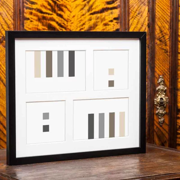 Cadre multi photos Japon pour 4 photos 26x31 cm (2x 10x15 + 2x 10x10 cm) | noir | verre standard (2 mm)