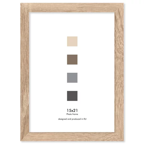 Cadre en bois Oslo (MDF) 21x29,7 cm (A4) | brun clair | verre standard (2 mm)