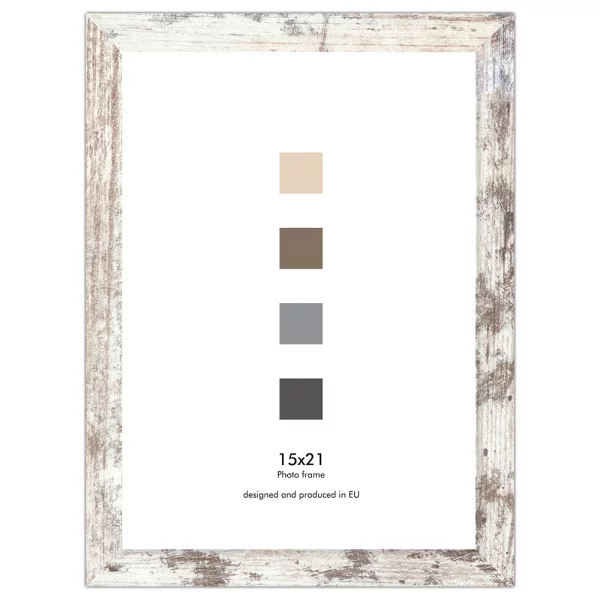 Cadre en bois Oslo (MDF) 10x15 cm | shabby | verre standard (2 mm)