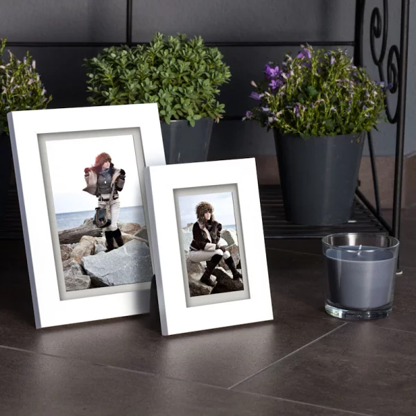 Cadre en bois Narvik (MDF) 18x24 cm | blanc | verre standard (2 mm)