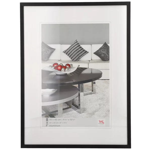 Alu Bilderrahmen Chair 42x59,4 cm (A2) | schwarz | Normalglas (2 mm)
