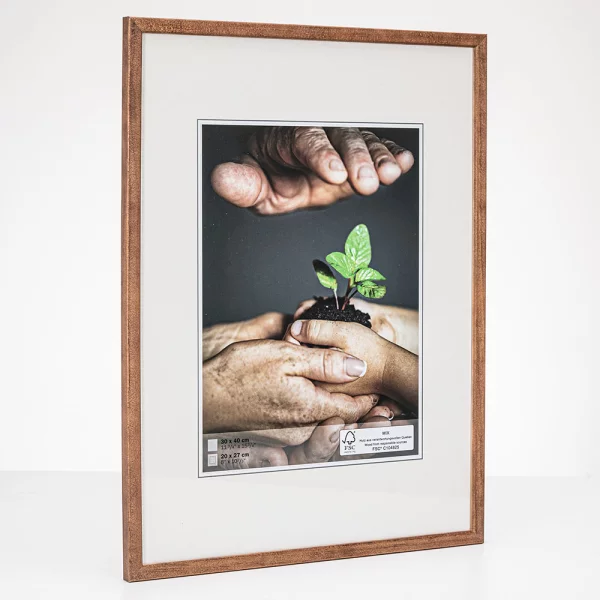 Holz Bilderrahmen Nature 20x30 cm | nussbaum | Normalglas (2 mm)