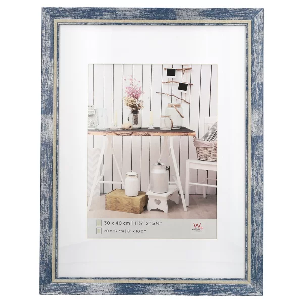 Cadre en plastique Chalet avec passe-partout 10x15 cm | bleu | verre standard (2 mm)