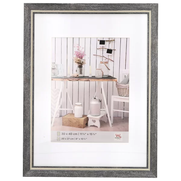 Cadre en plastique Chalet avec passe-partout 10x15 cm | noir | verre standard (2 mm)