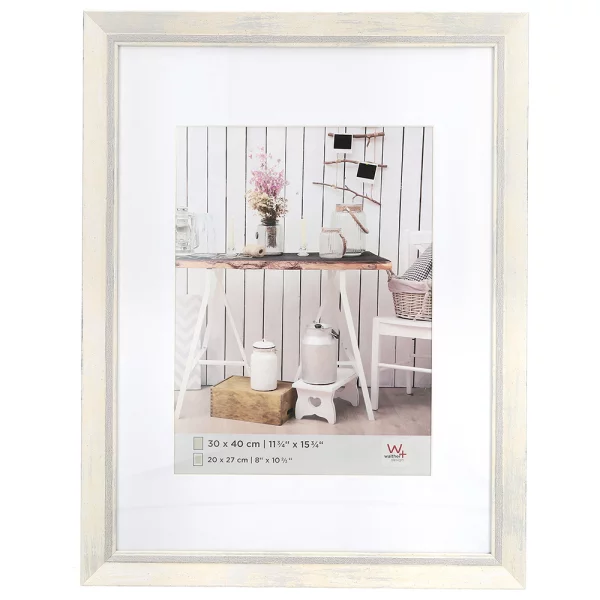 Cadre en plastique Chalet avec passe-partout 10x15 cm | blanc | verre standard (2 mm)