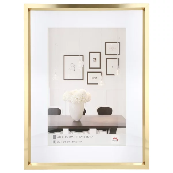 Cadre en plastique Steel Style avec passe-partout 10x15 cm (7 x 10 cm) | or | verre standard (2 mm)
