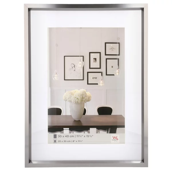Cadre en plastique Steel Style avec passe-partout 10x15 cm (7 x 10 cm) | acier | verre standard (2 mm)