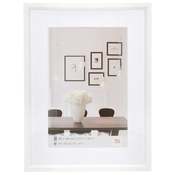 Cadre en plastique Steel Style avec passe-partout 10x15 cm (7 x 10 cm) | blanc | verre standard (2 mm)