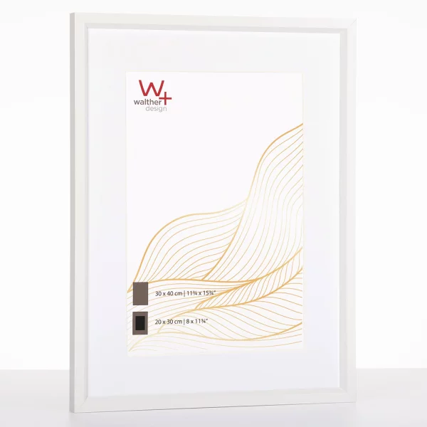 Cadre en plastique New Wave avec passe-partout 10x15 cm (7x10 cm) | blanc | verre standard (2 mm)