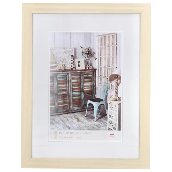 Cadre en bois Grado 10x15 cm | crème | verre standard (2 mm)