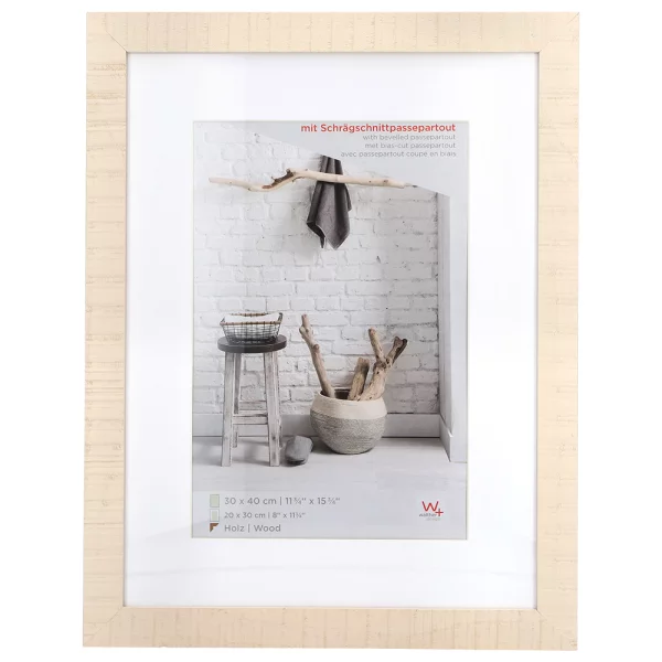 Cadre en bois Home avec passe-partout 10x15 cm (7x10 cm) | crème blanc | verre standard (2 mm)