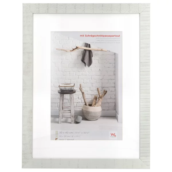 Holz Bilderrahmen Home mit Passepartout 10x20 cm - ohne Passepartout | Hellgrau | Normalglas (2 mm)