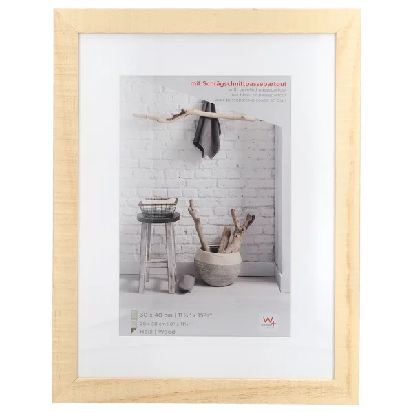 Cadre en bois Home avec passe-partout 10x15 cm (7x10 cm) | naturel | verre standard (2 mm)