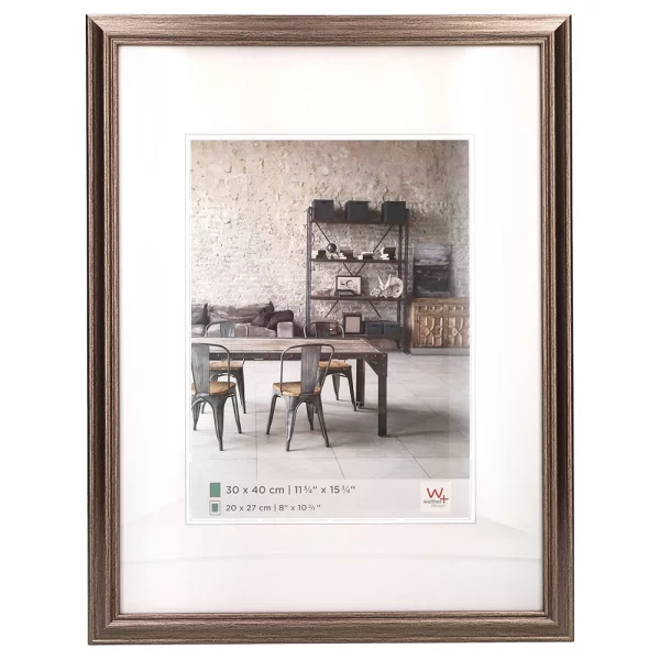 Kunststoff Bilderrahmen Lounge 20x30 cm | stahl | Normalglas (2 mm)