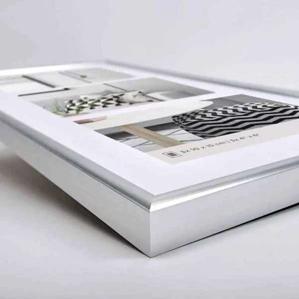 Cadre multi photos pour 3 photos Galeria 3x 10x15 cm | argent | verre standard (2 mm)
