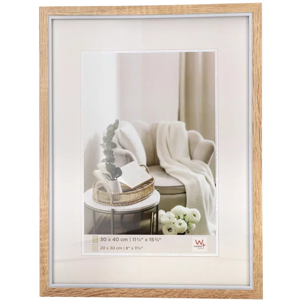 Holz-Bilderrahmen Hygge (MDF) 21x29,7 cm (A4) | Eiche | Normalglas (2 mm)