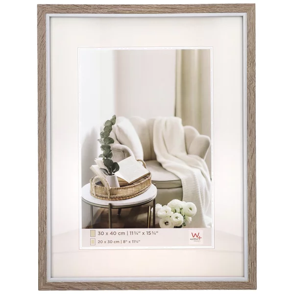 Cadre en bois (MDF) Hygge 10x15 cm | gris | verre standard (2 mm)