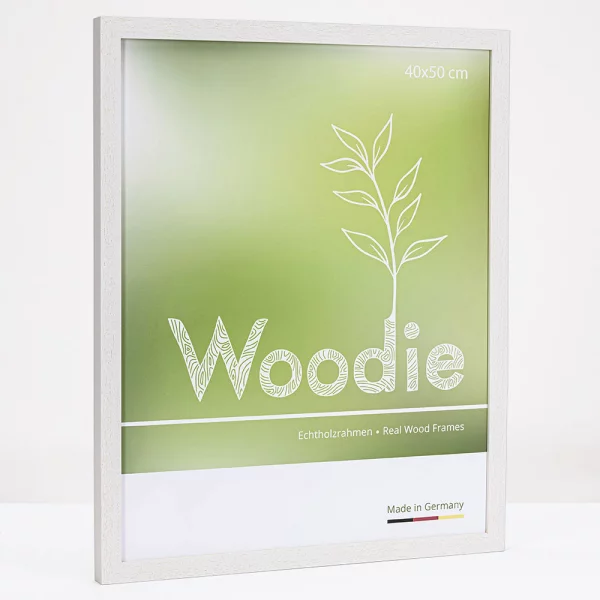 Cadre en bois Rhön 35x50 cm | blanc glacé | verre standard