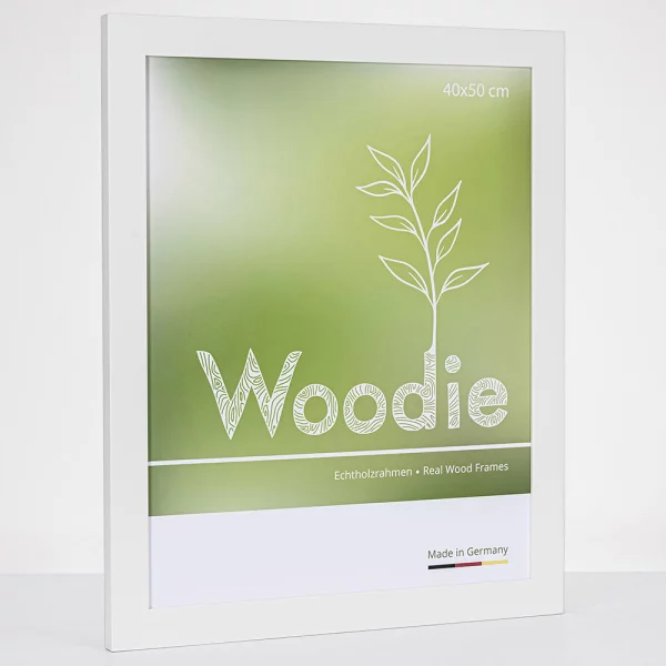 Cadre en bois Fläming 50x70 cm | blanc | verre acrylique (2 mm)
