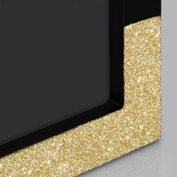 Bilderrahmen Morgex mit Glitzereffekt 13x18 cm | Schwarz | Normalglas (2 mm)