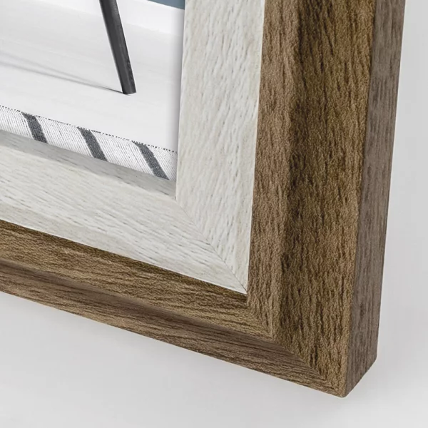 Holz Bilderrahmen Enna (MDF) 13x18 cm | Braun-Weiß | Normalglas (2 mm)