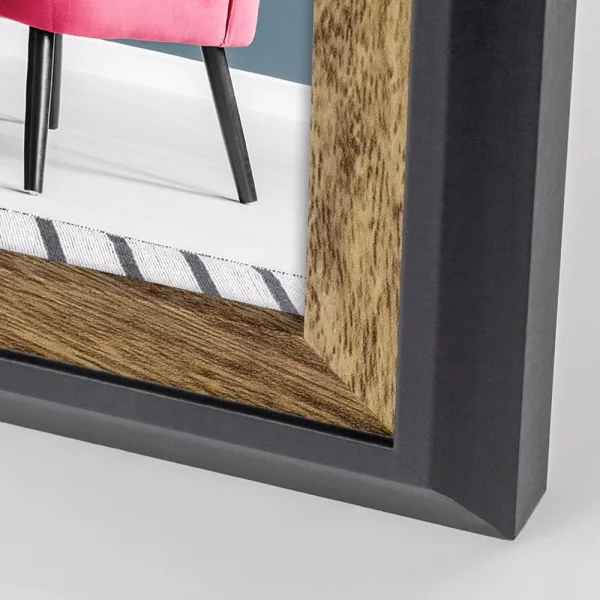 Holz Bilderrahmen Enna (MDF) 13x18 cm | Schwarz-Braun | Normalglas (2 mm)