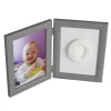 Thumbnail von Baby Abdruck-Set mit Gips und Doppel-Bilderrahmen - Bildgröße 13x18 cm grau Bild 4