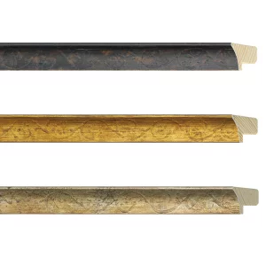 Holzrahmen MANTILLA Petitie 1,9 nach Maß Gold | Normalglas (2 mm)
