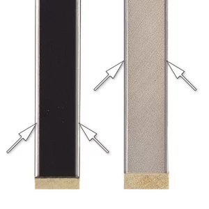 Holzrahmen GRAMERCY 4,2 18x24 cm | Silber gebürstet mit Silberkante | Normalglas (2 mm)