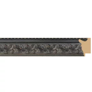 Barockrahmen MAREIS Ornament 5,1 13x18 cm | French Ebony mit Ornament | Normalglas (2 mm)