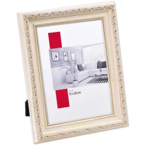 Barock-Bilderrahmen Profil 37 60x80 cm | weiß | Normalglas (2 mm)