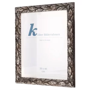 Barock-Bilderrahmen Cadiz nach Maß Silber | Normalglas (2 mm)