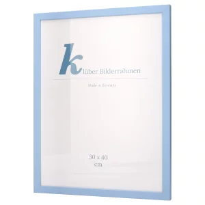 Holz-Bilderrahmen Prisma 40x40 | Hellblau | Normalglas (2 mm)