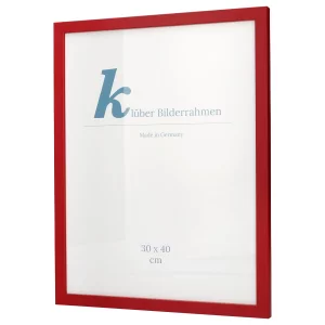 Holz-Bilderrahmen Prisma 40x40 | Rot | Normalglas (2 mm)
