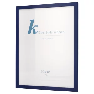 Holz-Bilderrahmen Prisma nach Maß Dunkelblau | Normalglas (2 mm)
