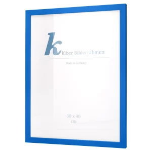 Holz-Bilderrahmen Prisma nach Maß Mittelblau | Normalglas (2 mm)