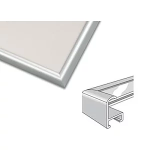 Aluminiumleiste Profil 15 nach Maß Silber matt | Normalglas (2 mm)