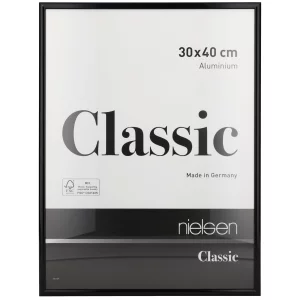 Alurahmen Classic 18x24 cm | Eloxiert Schwarz | Normalglas (2 mm)