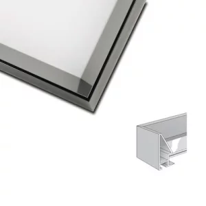 Aluminiumleiste Profil 56 nach Maß Silber | Normalglas (2 mm)
