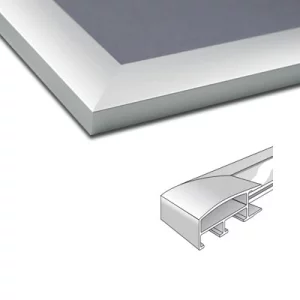 Aluminiumleiste Profil 82 nach Maß Silber matt | Normalglas (2 mm)