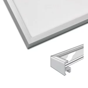 Aluminiumleiste Profil 93 nach Maß Silber matt | Normalglas (2 mm)