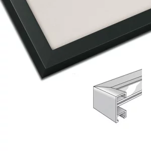 Aluminiumleiste Profil 94 nach Maß Silber matt | Normalglas (2 mm)