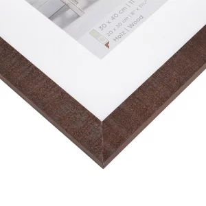 Holz-Bilderrahmen Home 30x40 cm (20x30 cm) | Nussbaum | Normalglas (2 mm)